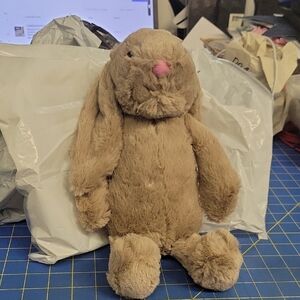 Super Silky Soft Plush Brown Bunny "Catalina" Embroidried On Left Ear 12" Tall